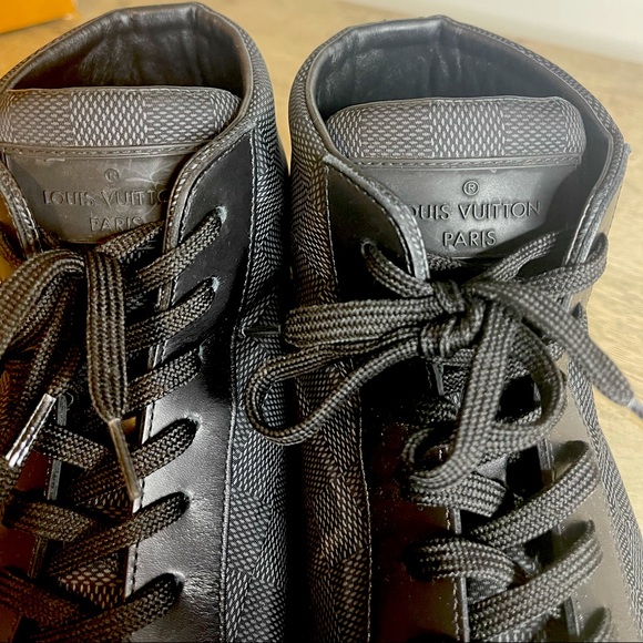 Louis Vuitton Men’s Black Graphite Damier Ebne High Tops - Picture 11 of 11